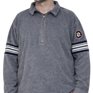 Gap‎ Pro Series 1/4 Zip Fleece Pullover XL Gray VTG Gorpcore Striped Tech Mens